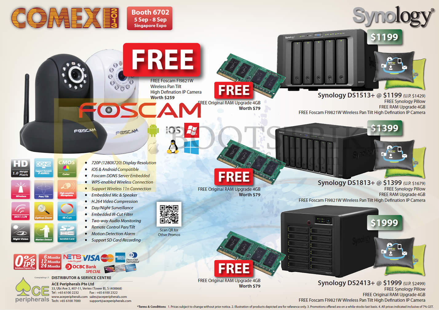 COMEX 2013 price list image brochure of Ace Peripherals Synology NAS DS1513. DS1813, DS2413