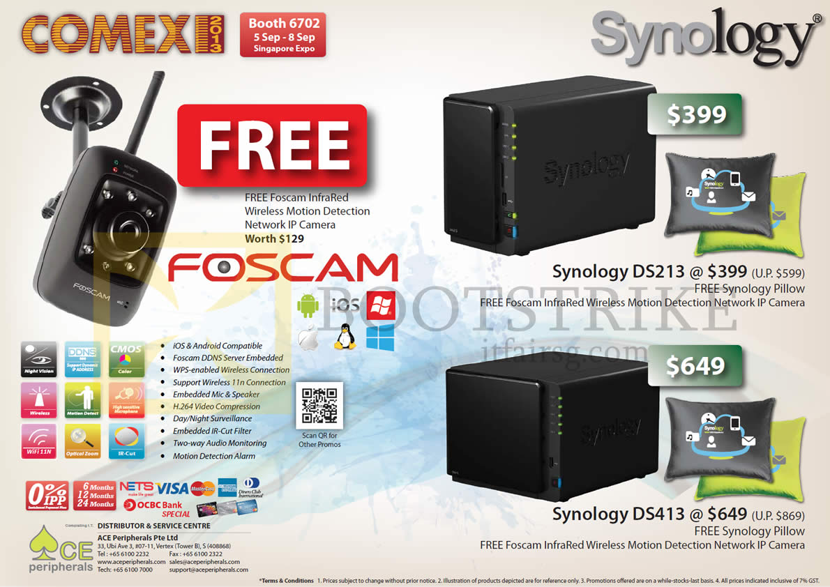 COMEX 2013 price list image brochure of Ace Peripherals Synology NAS DS213, DS413