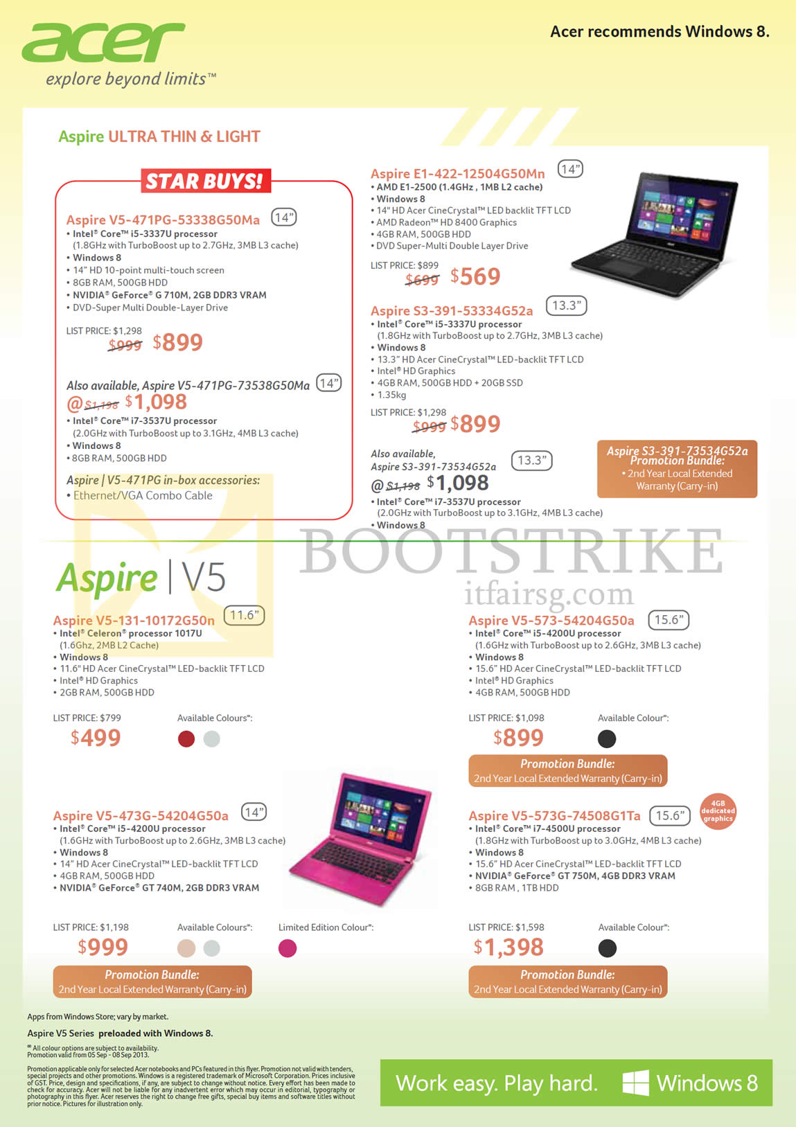 COMEX 2013 price list image brochure of Acer Notebooks Aspire V5-471PG-53338G50Ma 73538G50Ma E1-422-12504G50Mn S3-391-53334G52a 73534G52a V5-131-10172G50n V5-573-54204G50a V5-473G-54204G50a