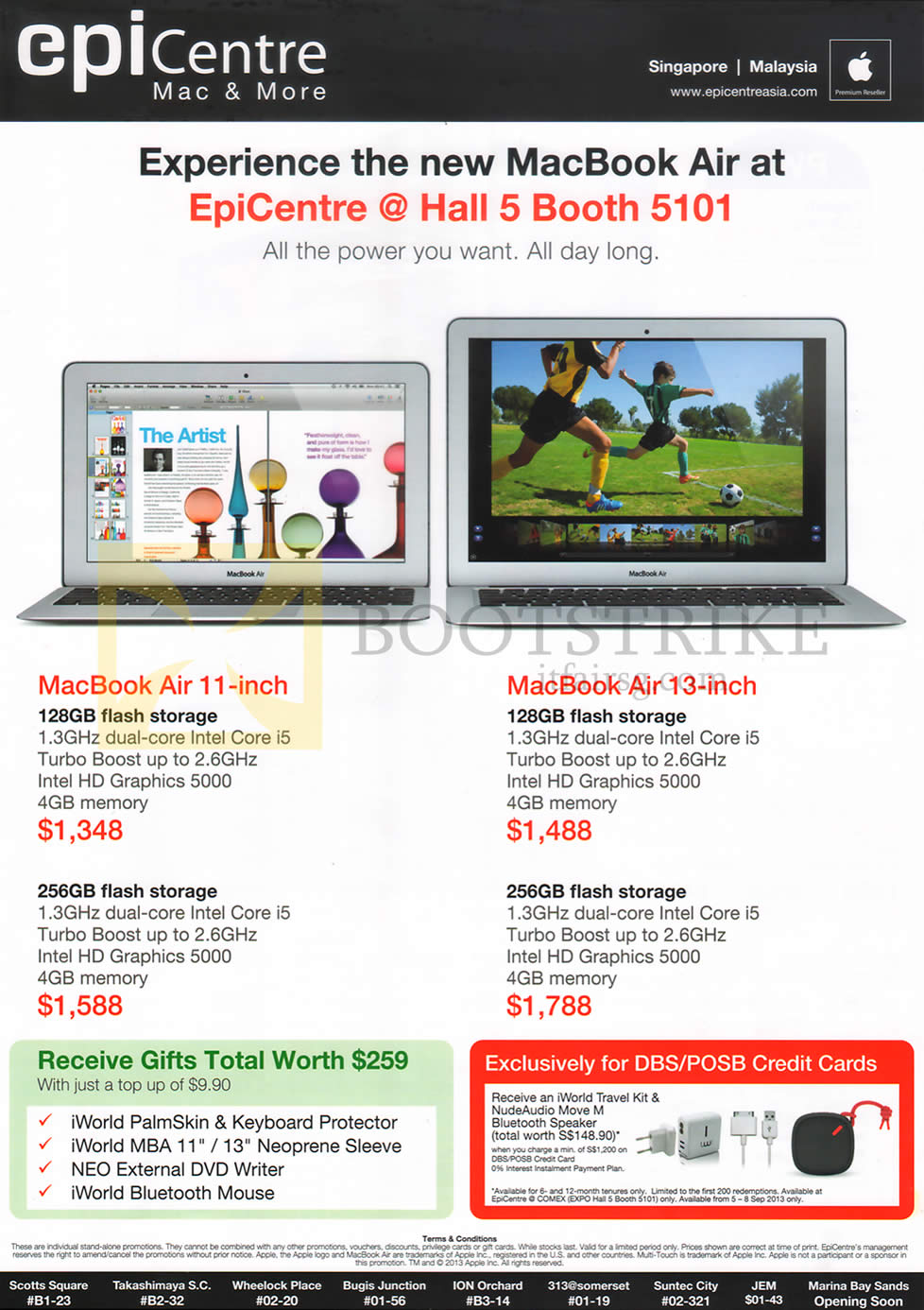 COMEX 2013 price list image brochure of Epicentre Apple MacBook Air Notebooks