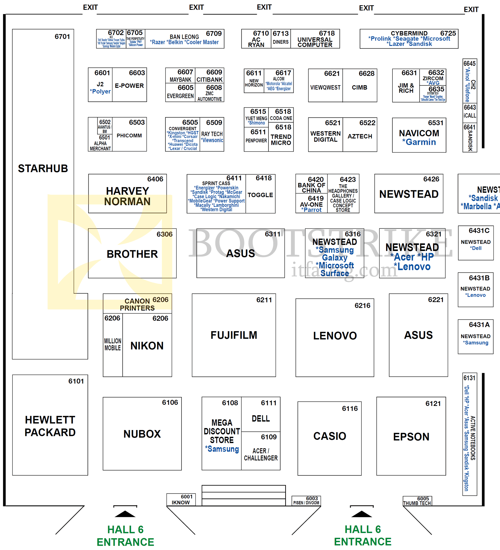 COMEX 2013 price list image brochure of Floor Plan Map Hall 6, Singapore Expo COMEX 2013