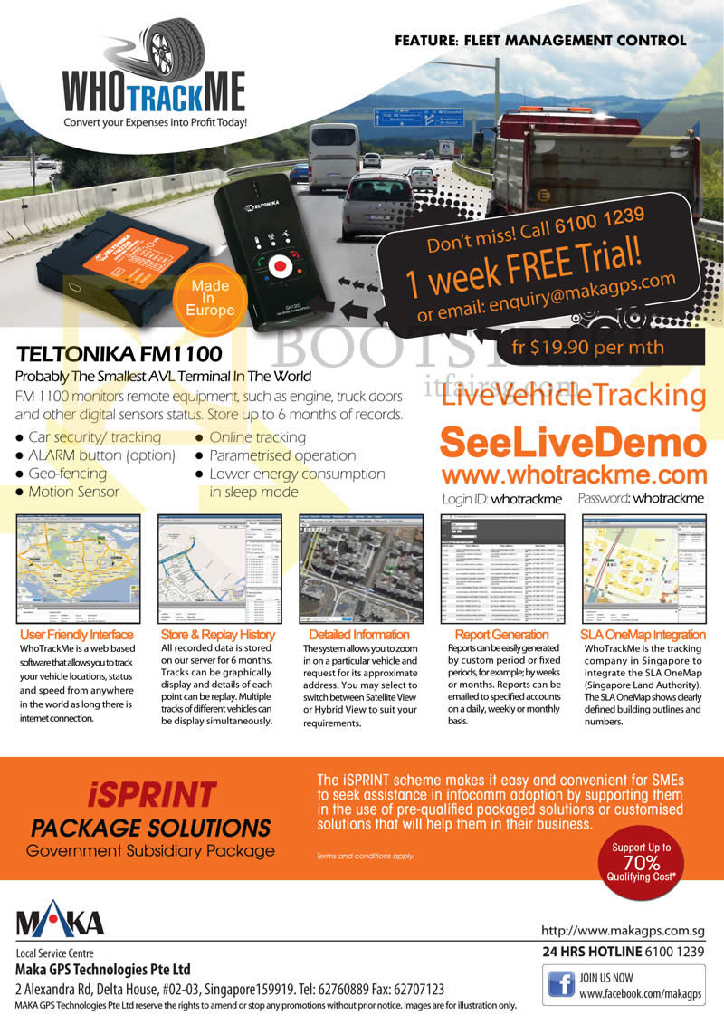 COMEX 2013 price list image brochure of Marbella Maka GPS Newstead Teltonika FM1100 AVL Terminal, Live Vehicle Tracking, Fleet Management