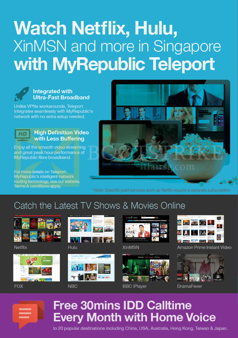 COMEX 2013 price list image brochure of MyRepublic Teleport TV, Home Voice Free IDD