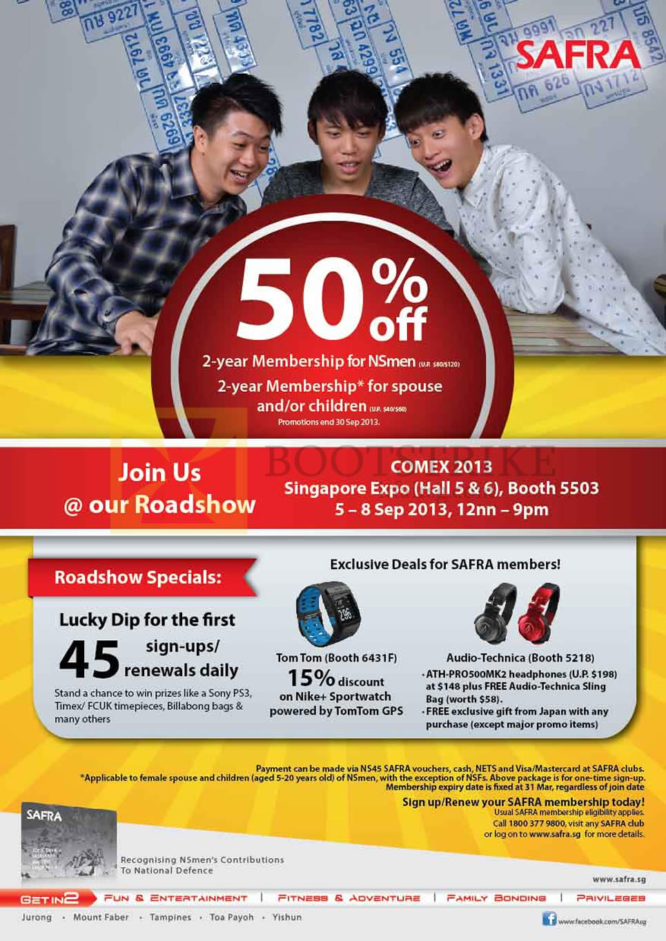 COMEX 2013 price list image brochure of Safra Membership NSmen, Lucky Dip, Member Deals