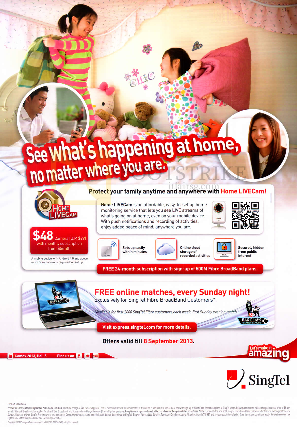 COMEX 2013 price list image brochure of Singtel Home LiveCam Home Monitoring Service