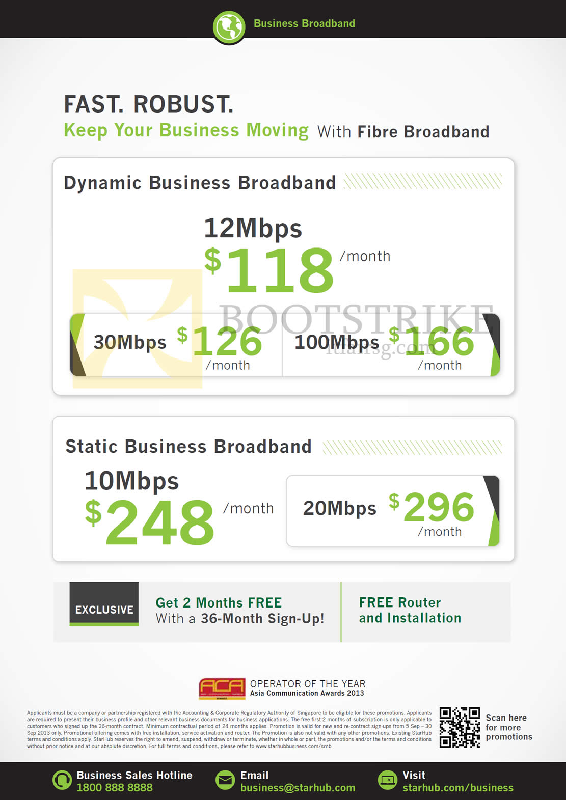 COMEX 2013 price list image brochure of Starhub Business Broadband Dynamic 12Mbps, Static 10Mbps