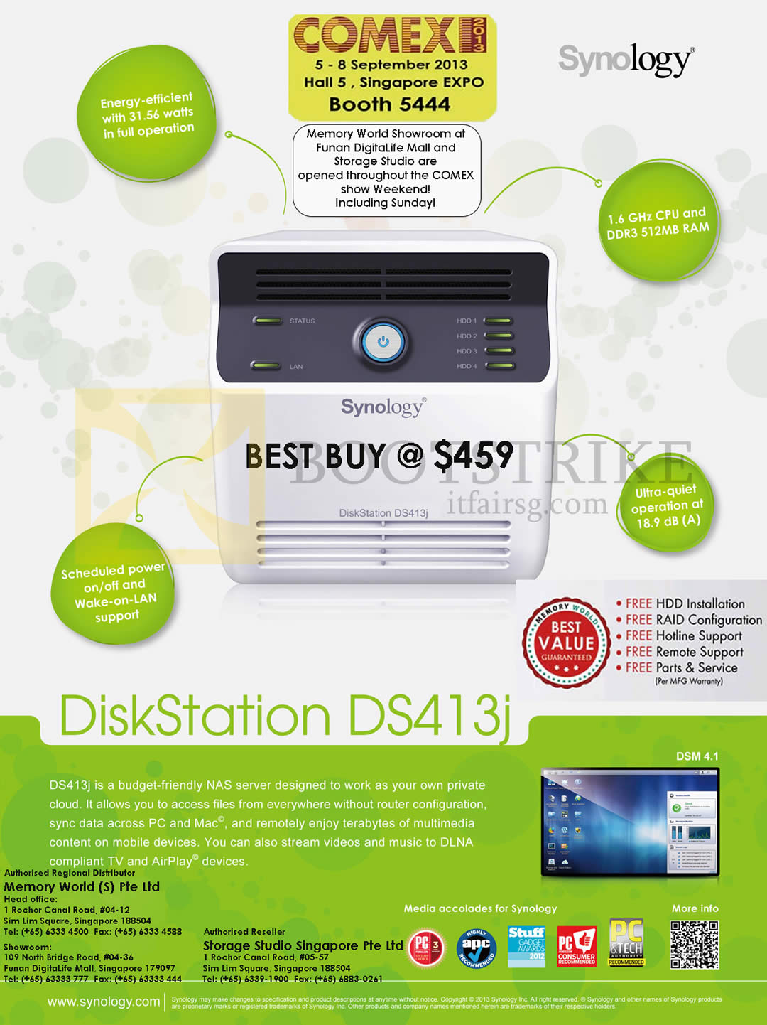 COMEX 2013 price list image brochure of Synology NAS DiskStation DS413j