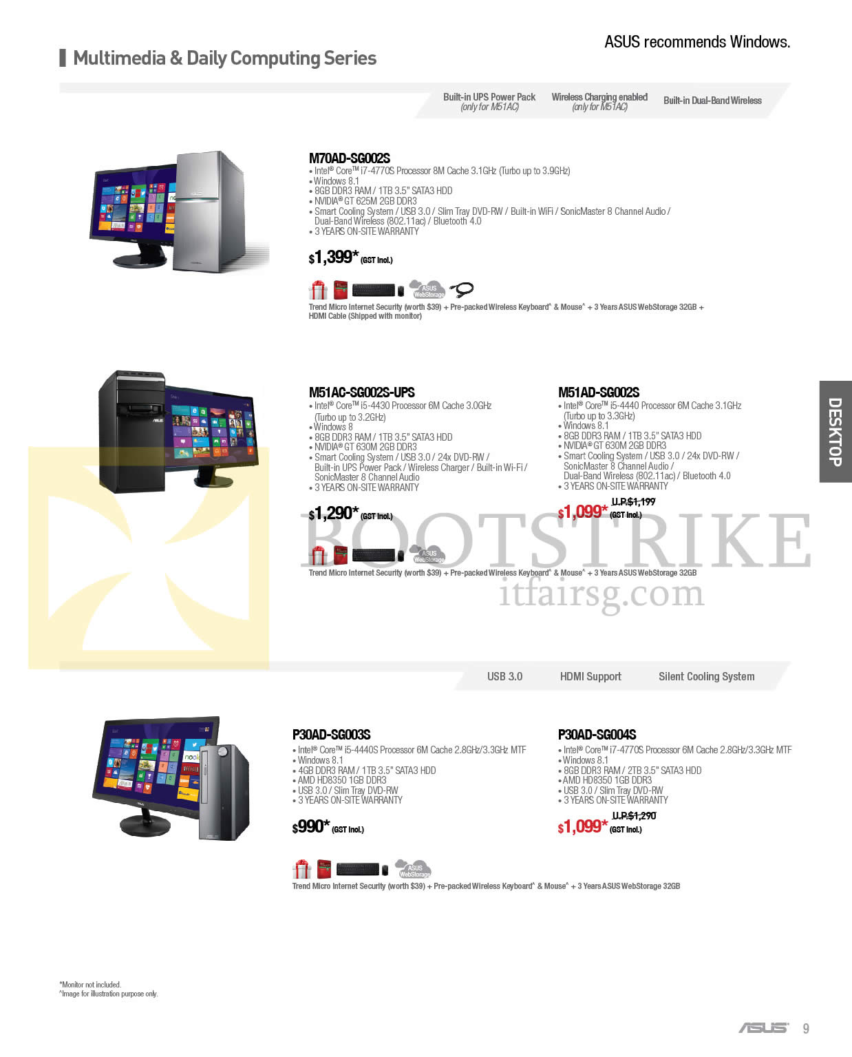 COMEX 2014 price list image brochure of ASUS Desktop PCs M7QAD-SG002S, M51AC-SG002S-UPS, M51AD-SG002S, P30AD-SG003S, P30AD-SG004S