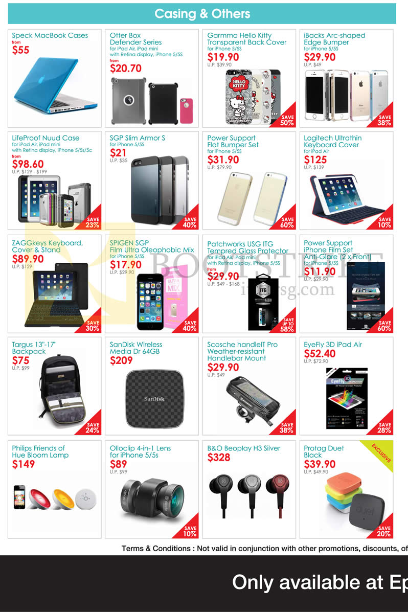 COMEX 2014 price list image brochure of Epicentre Casing, Accessories, Backpacks, Earphone, Lens, Lamp, Cases