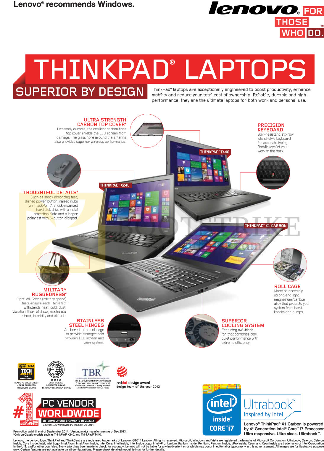 COMEX 2014 price list image brochure of Lenovo Thinkpad Notebooks Features