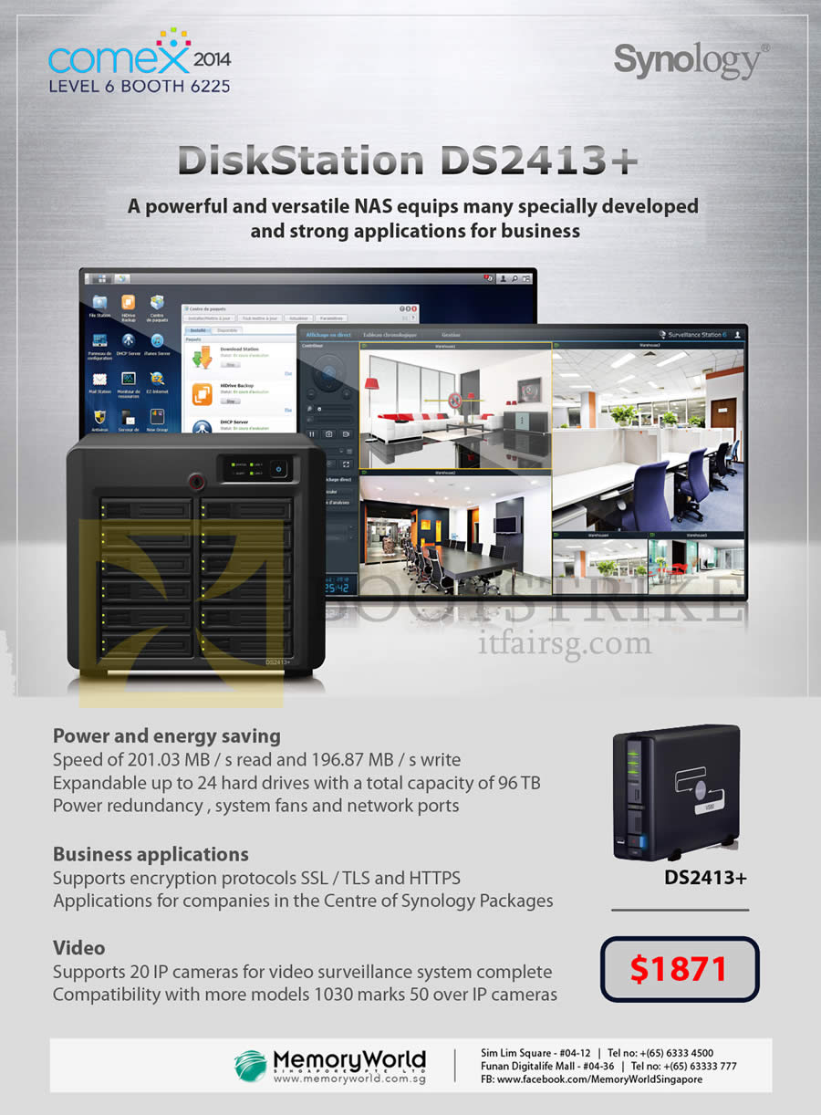 COMEX 2014 price list image brochure of Memory World Synology NAS DiskStation DS2413 Plus