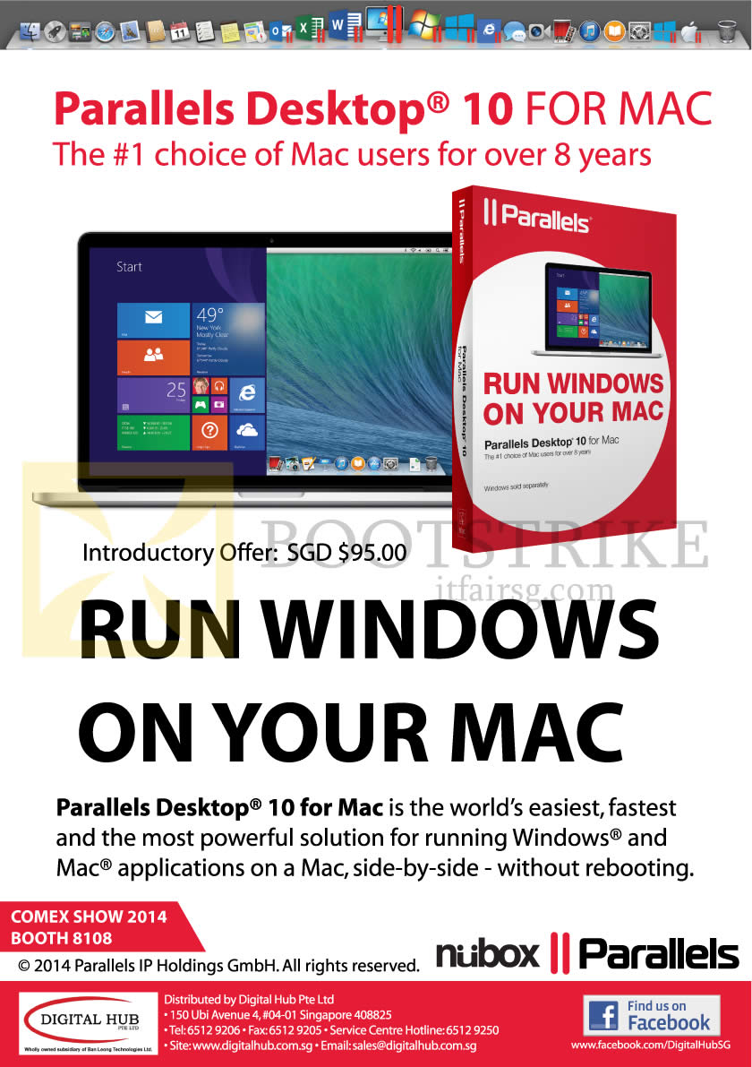 COMEX 2014 price list image brochure of Nubox Parallels Desktop 10 For Mac