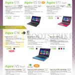 Notebooks Aspire E3-111, ES1-311, V3-111P, E5-471, E5-571, E5-471G, V5-473PG-54218G50a, V5-473PG-74518G1Ta, V5-573PG-54218G50a