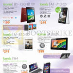 Tablets Iconia B1-730HD, A1-713, A1-830, A3, W4