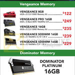 Corsair Vengeance RAM Memory, Pro, Sodimm, Dominator Memory Platinum