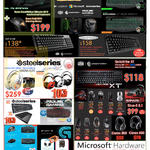 Razer Keyboards Mouse, Steelseries Headphones Siberia, Prolink Gaming, Microsoft Arc Touch Sculpt, Cooler Master QuickFire XT