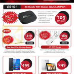 3G Mobile Wifi Modem E5151, Wireless Router WS880, LTE Wifi Dongle E8278, Media Pad X1-3G, 7 Youth 2