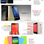 (No Prices) Lenovo A850 Plus, Xiaomi Mi3, Huawei 3C, Redmi Note, Redmi 1S, MI Pad