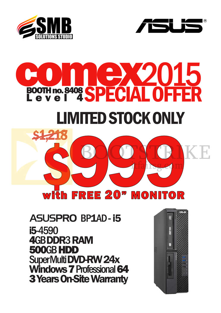 COMEX 2015 price list image brochure of ASUS (SMB Solutions) Asuspro Desktop PC BP1AD-i5