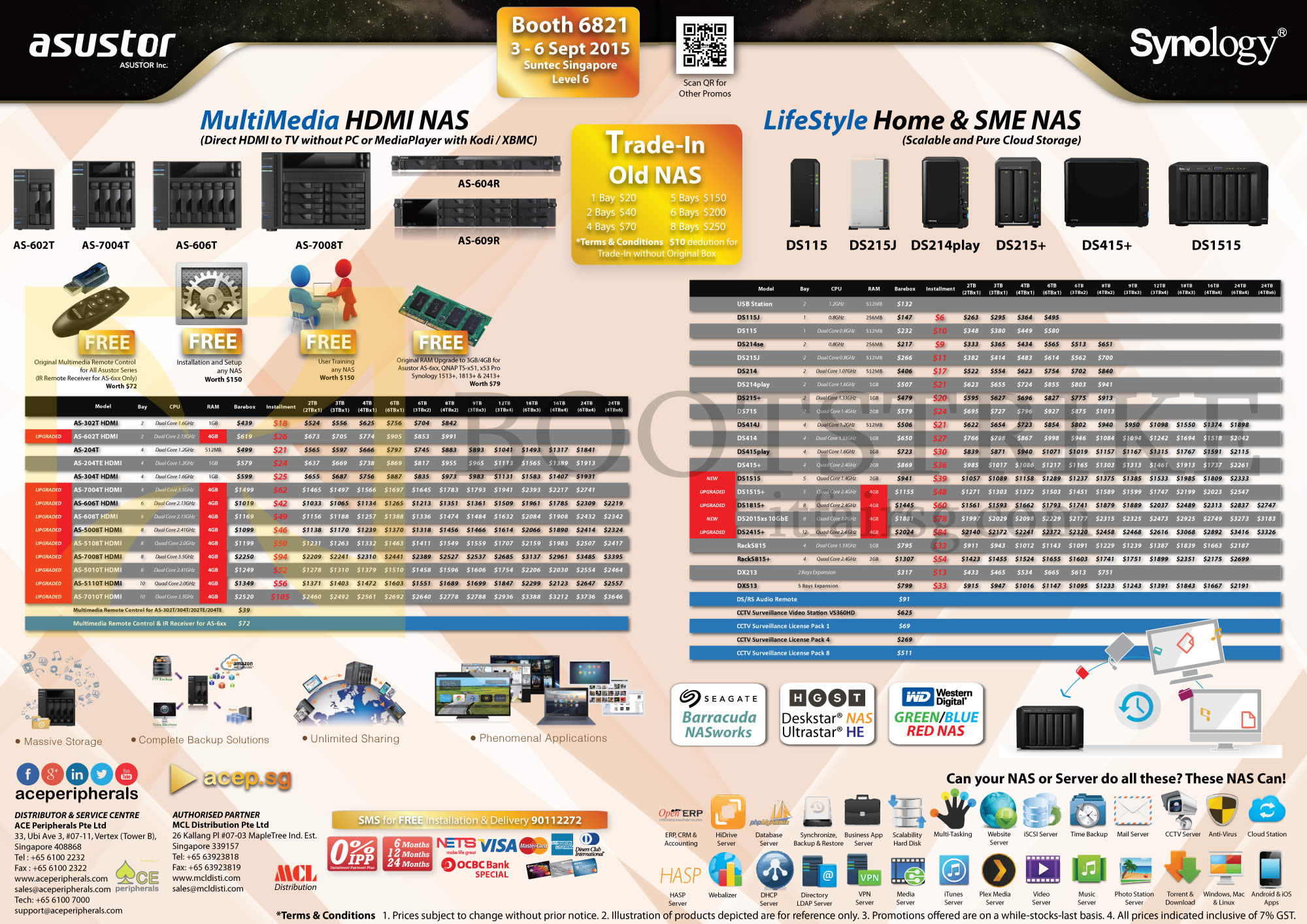 COMEX 2015 price list image brochure of Ace Peripherals NAS Asustor, Synology, Multimedia HDMI, Lifestyle Home N SME NAS