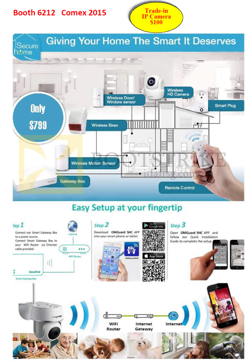 COMEX 2015 price list image brochure of CnS Secure Home IPCam, Siren, Sensor, Gateway Box