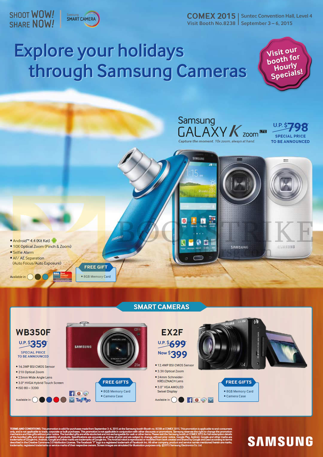 COMEX 2015 price list image brochure of Samsung Digital Cameras, WB350F, EX2F