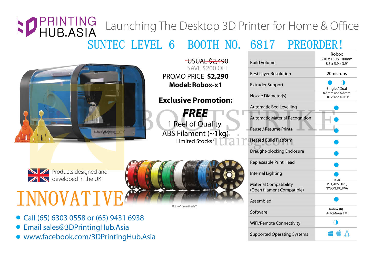 COMEX 2015 price list image brochure of X-Kimi Robox 3D Printer