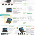 Notebooks Aspire R14 R3-471TG, SW5-173 11V, ES1-331 ES13, R11 R3-131T, Switch SW3-013 10E