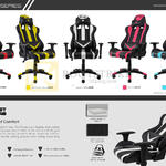 Secret Lab Gaming Seats Red, Bumblebee Yellow, Spectre White, Hot Pink, Aqua Blue