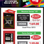 Corsair SSD Neutron Series XT, Force Series GS, 240GB