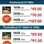 Lexar Professional CF CompactFlash, 800X, 1066X, 1000X, 16GB, 32GB, 64GB