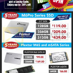 Plextor SSD M6Pro Series, Plextor M6S, MSATA Series, M2 64GB, 128GB, 256GB, 512GB