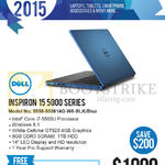 Newstead Inspiron 15 5000 Series 5558-550814G-W8-BLK Blue