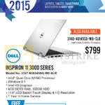 Newstead Notebook Inspiron 11 3000 Series 3147-N35345SG-W8-SLR