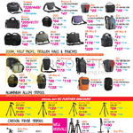 Shoulder, Messenger Bags, Zoom Belt Packs, Trolley Bags, Pouches, Aluminium Alloy Tripods, Carbon Fiber Tripods