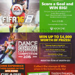 Xbox One Dance Central Spotlight, Mortal Kombat X, Mad Max, Gears Of War, Kinect Sports Rivals, Fifa 15, Batman Arkham Knight, Lego Jurassic World, Tryouts