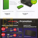 Seagate Kingston Game Drive For Xbox One, HyperX Cloud Series Headset, HyperX Fury Pro Gaming Mouse Pad