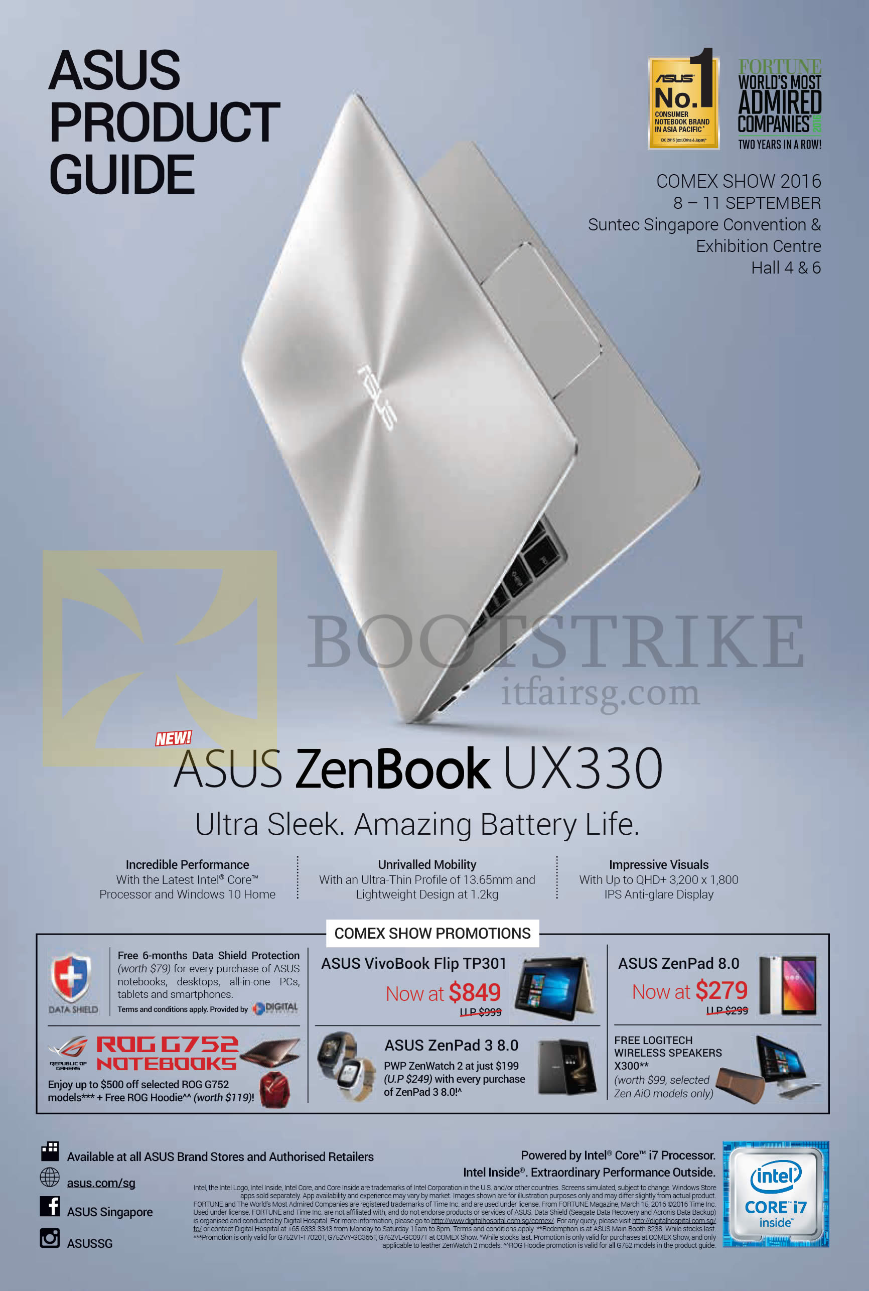 COMEX 2016 price list image brochure of ASUS Comex Show Promotions, Notebook Zenbook UX330 Series