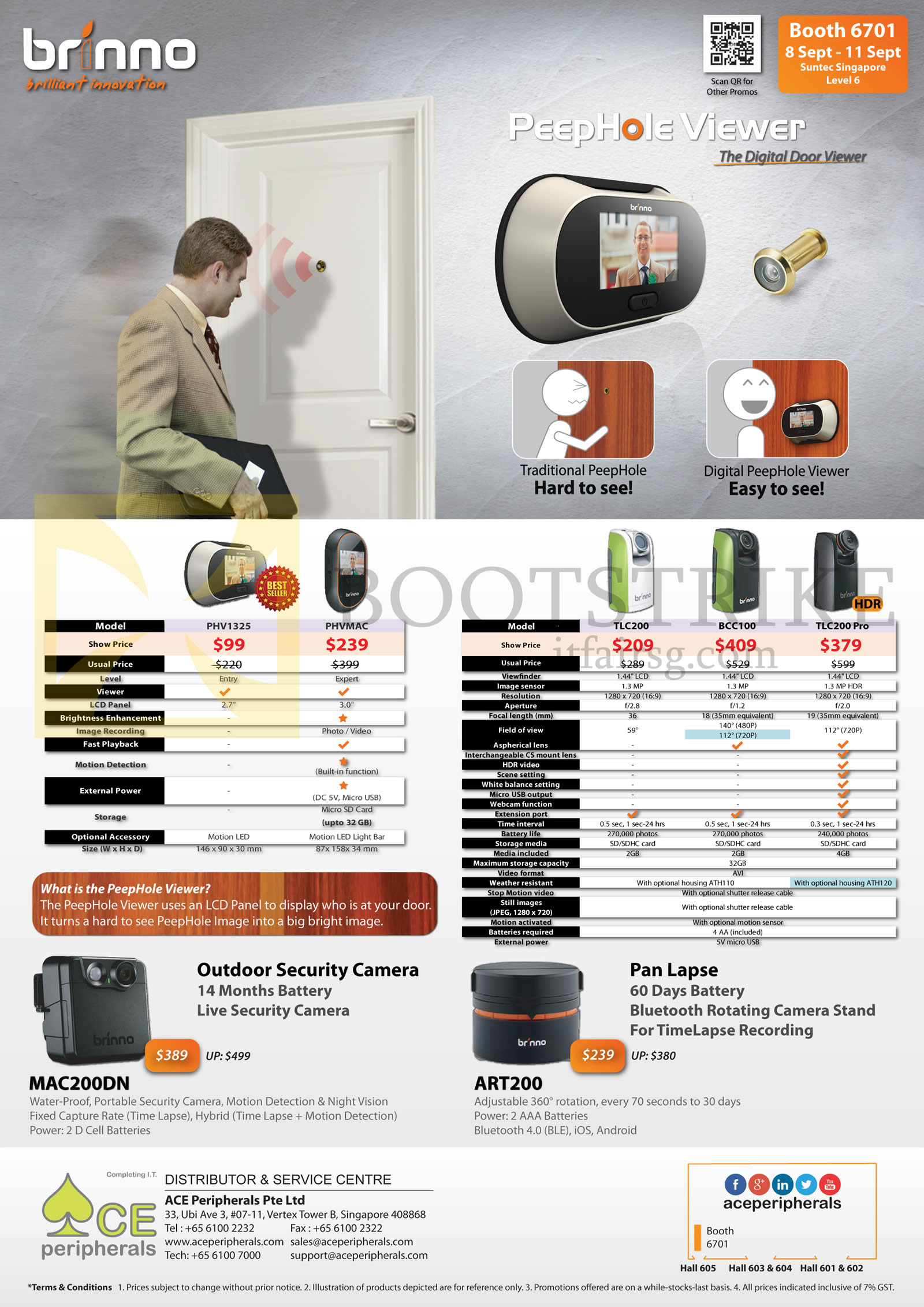 COMEX 2016 price list image brochure of Ace Peripherals Brinno Peephole Viewer TLC200, TLC200Pro, BCC100, MAC200DN, PHV1325, PHVMAC