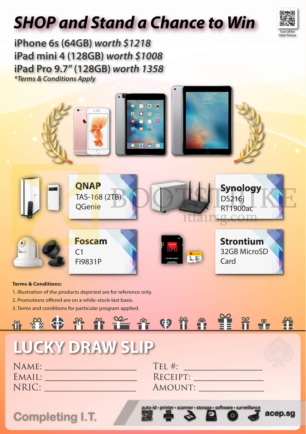 COMEX 2016 price list image brochure of Ace Peripherals Lucky Draw Gifts, Slip