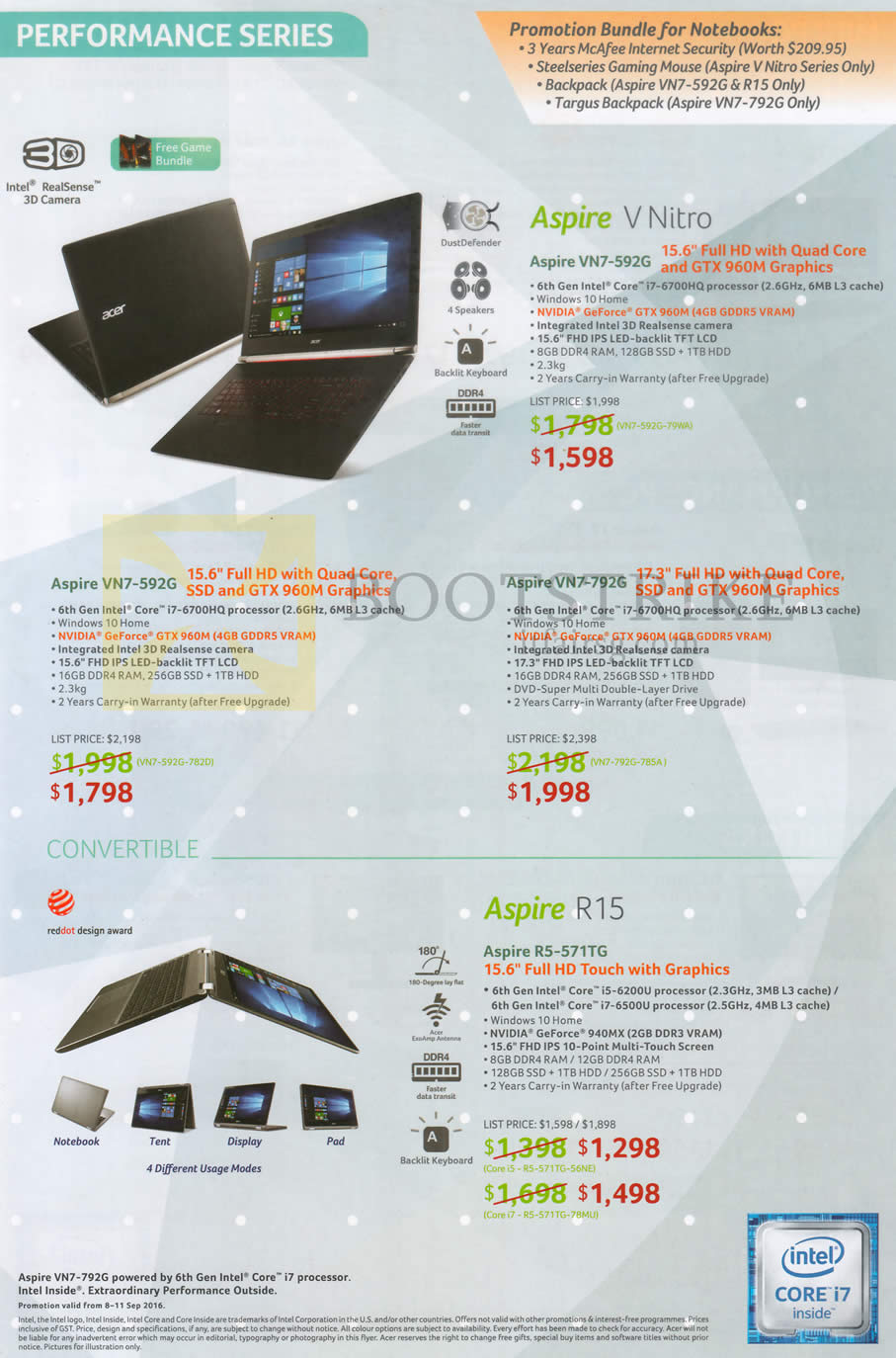 COMEX 2016 price list image brochure of Acer Aspire Notebooks V Nitro VN7-592G, VN7-792G, R5-571TG