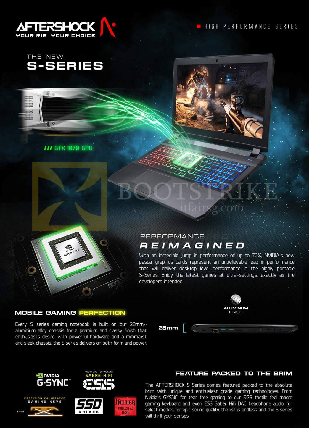 COMEX 2016 price list image brochure of Aftershock Notebooks S-Series Features