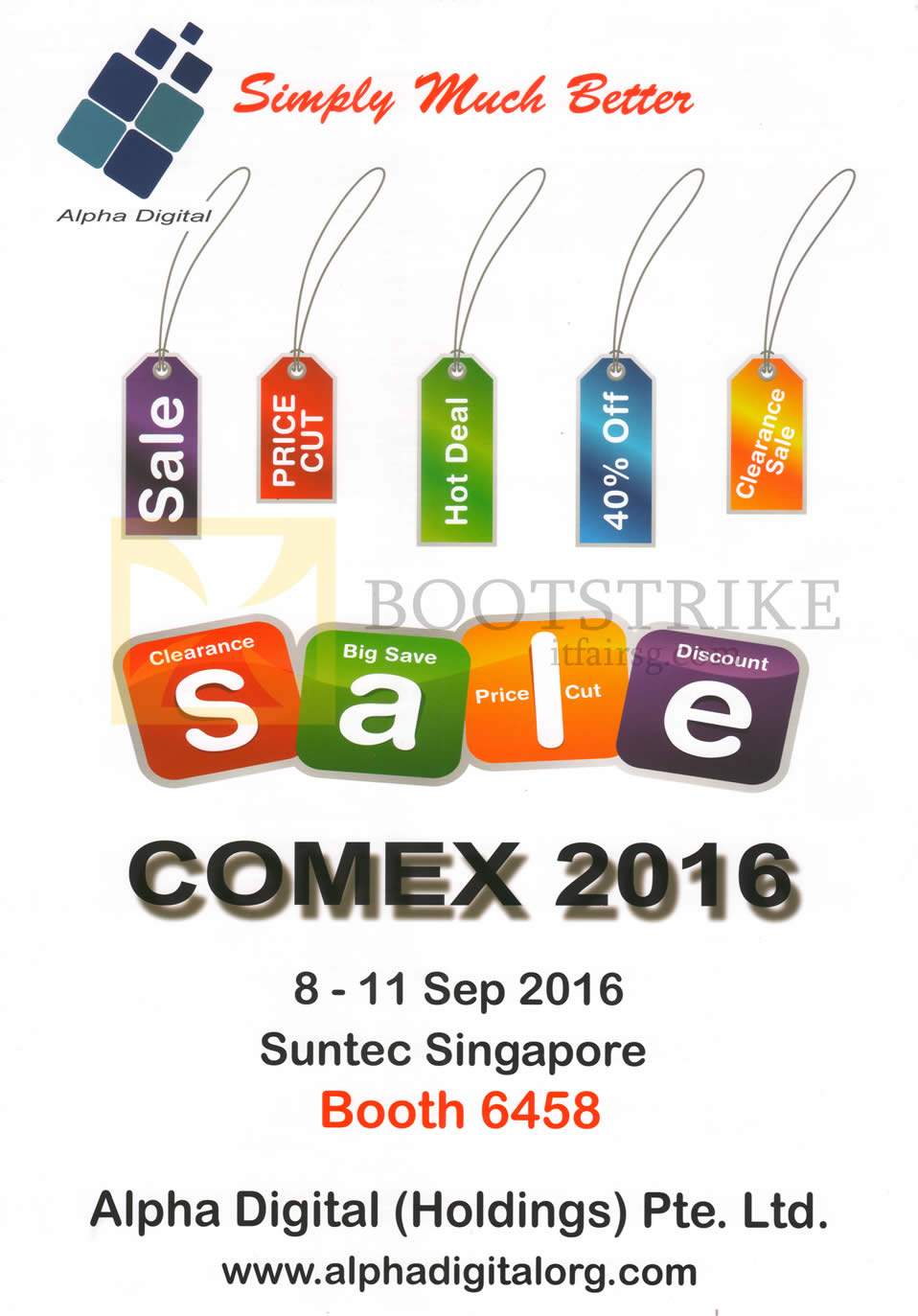 COMEX 2016 price list image brochure of Alpha Digital Holdings Comex Sale