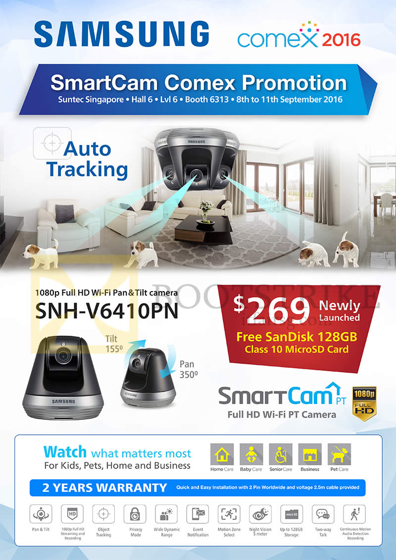 COMEX 2016 price list image brochure of Convergent Samsung SmartCam SNH-V6410PN