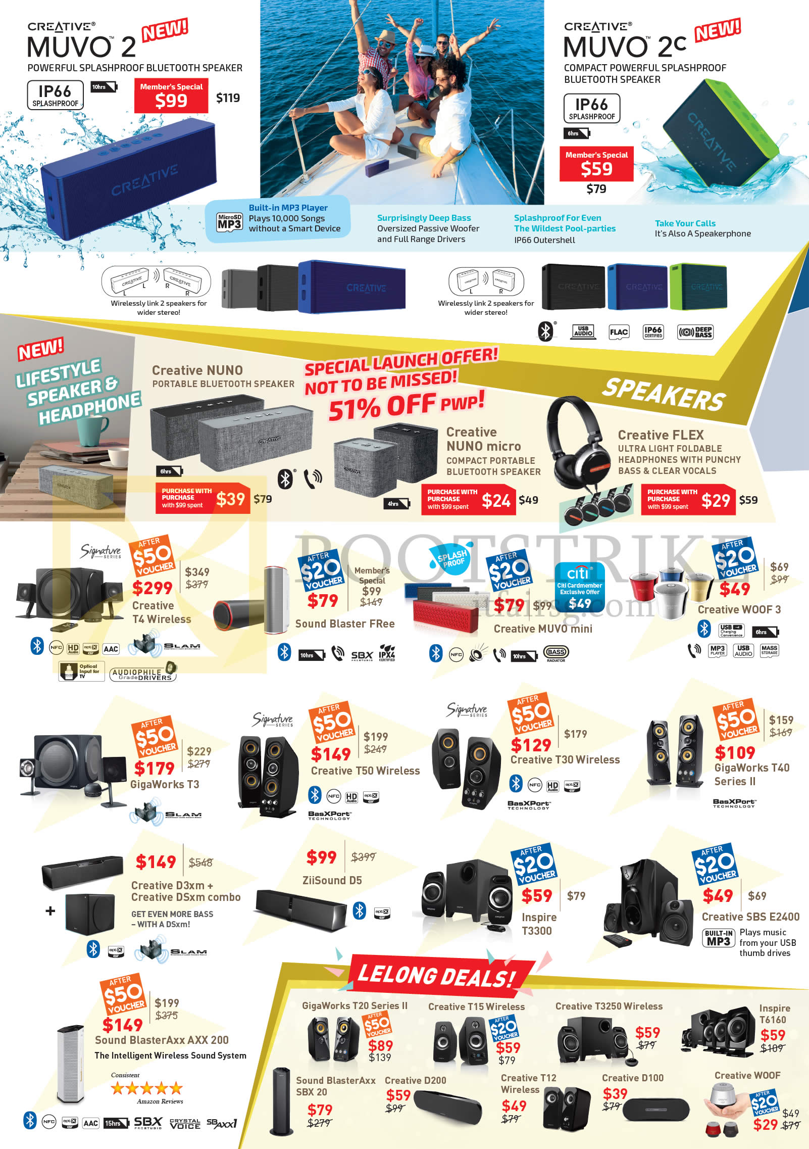 COMEX 2016 price list image brochure of Creative Accessories, Speakers, Lelong Deals, Muvo 2, Muvo 2c, T4 Wireless, Muvo Mini, T40, Ziisound DS, Inspire T3300, SBS E2400, AXX 200