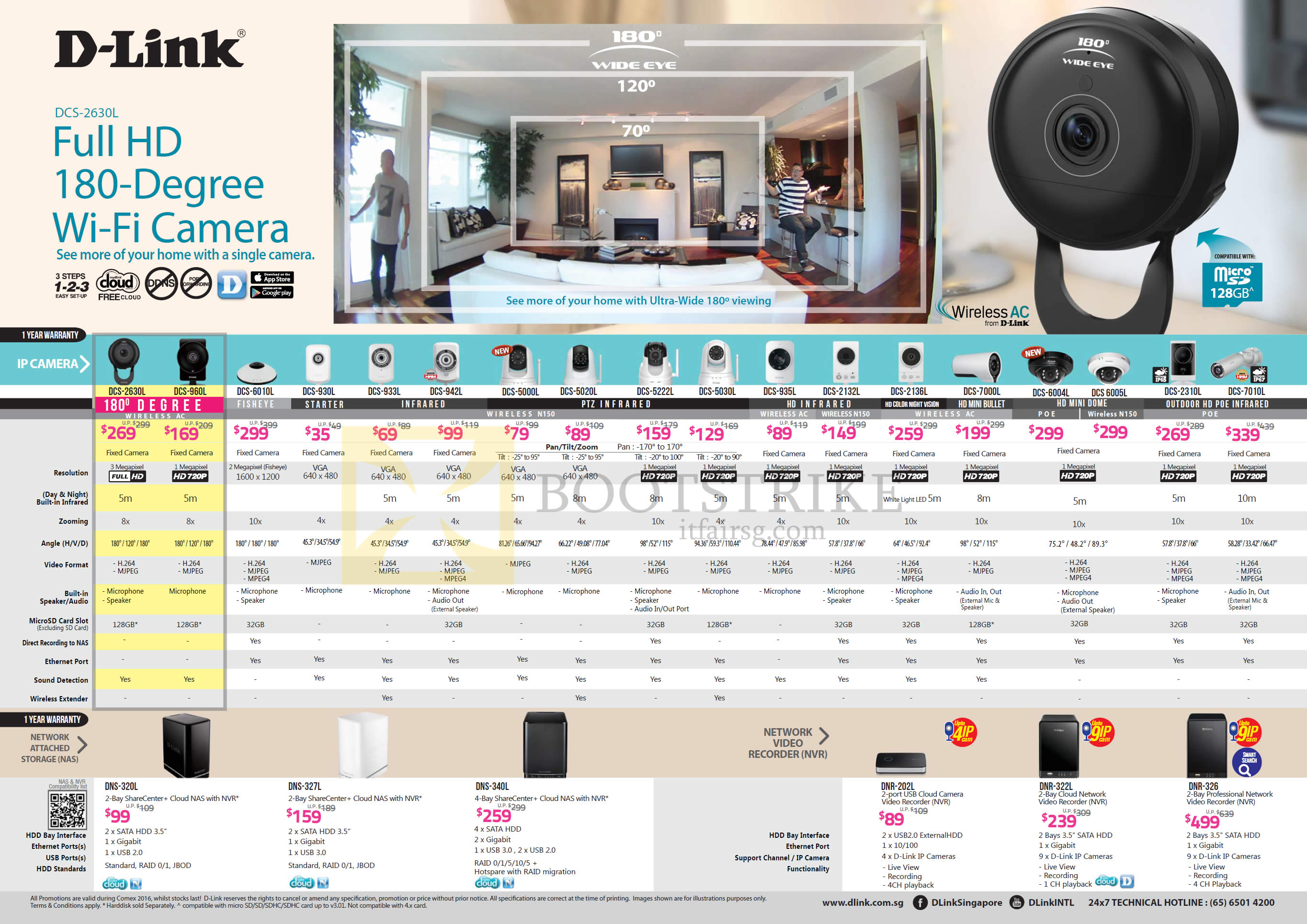 COMEX 2016 price list image brochure of D-Link IP Cameras IPCam, NAS, NVR, DCS-2630L, 960L, 6010L, 930L, 933L, 942L, 5020L, 5222L, 5030L, 935L, 2132L, 2136L, 7000L, 2310L, DNS-320L, DNR-202L