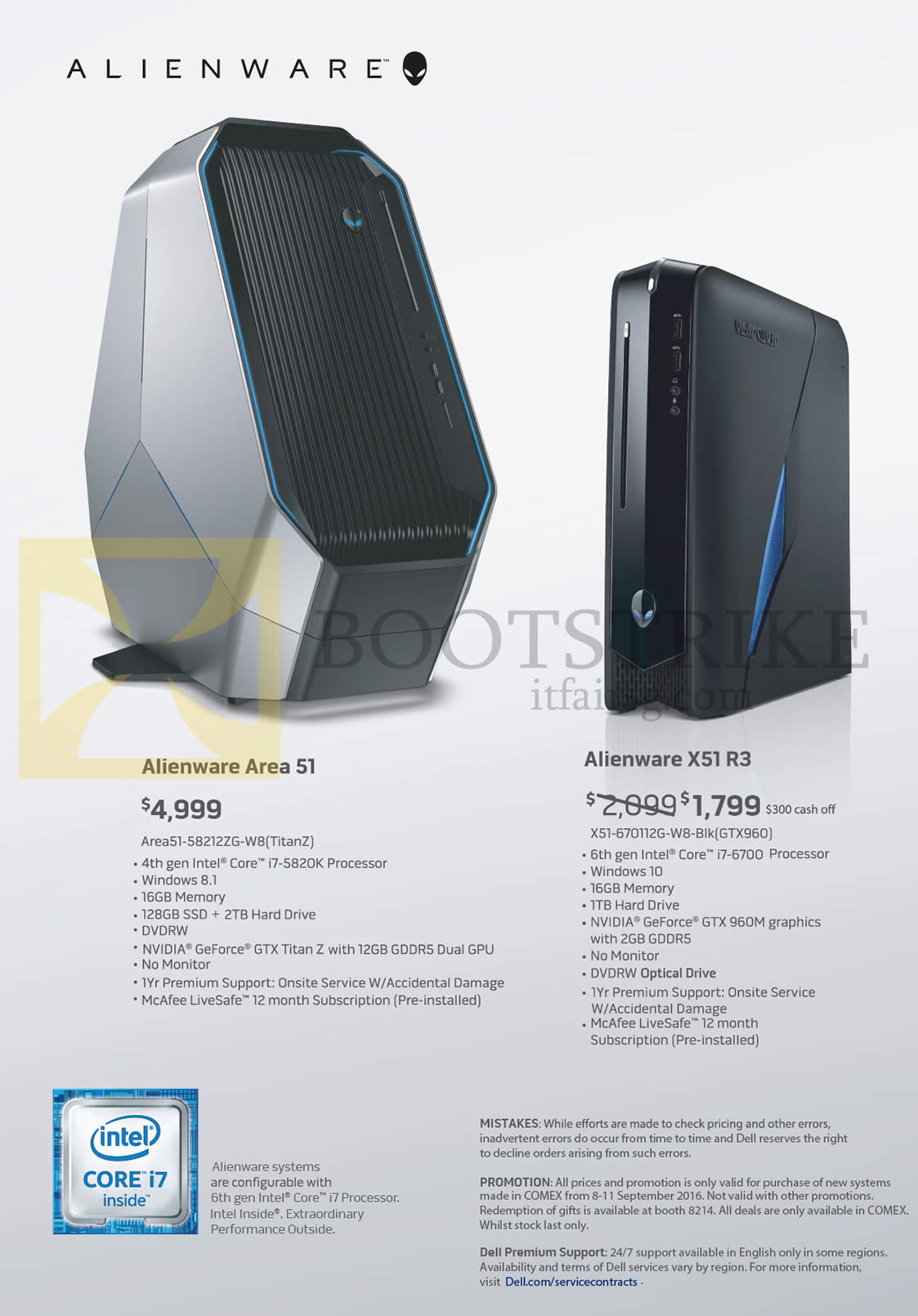 COMEX 2016 price list image brochure of Dell Desktop PCs Alienware Area 51, X51 R3 Series