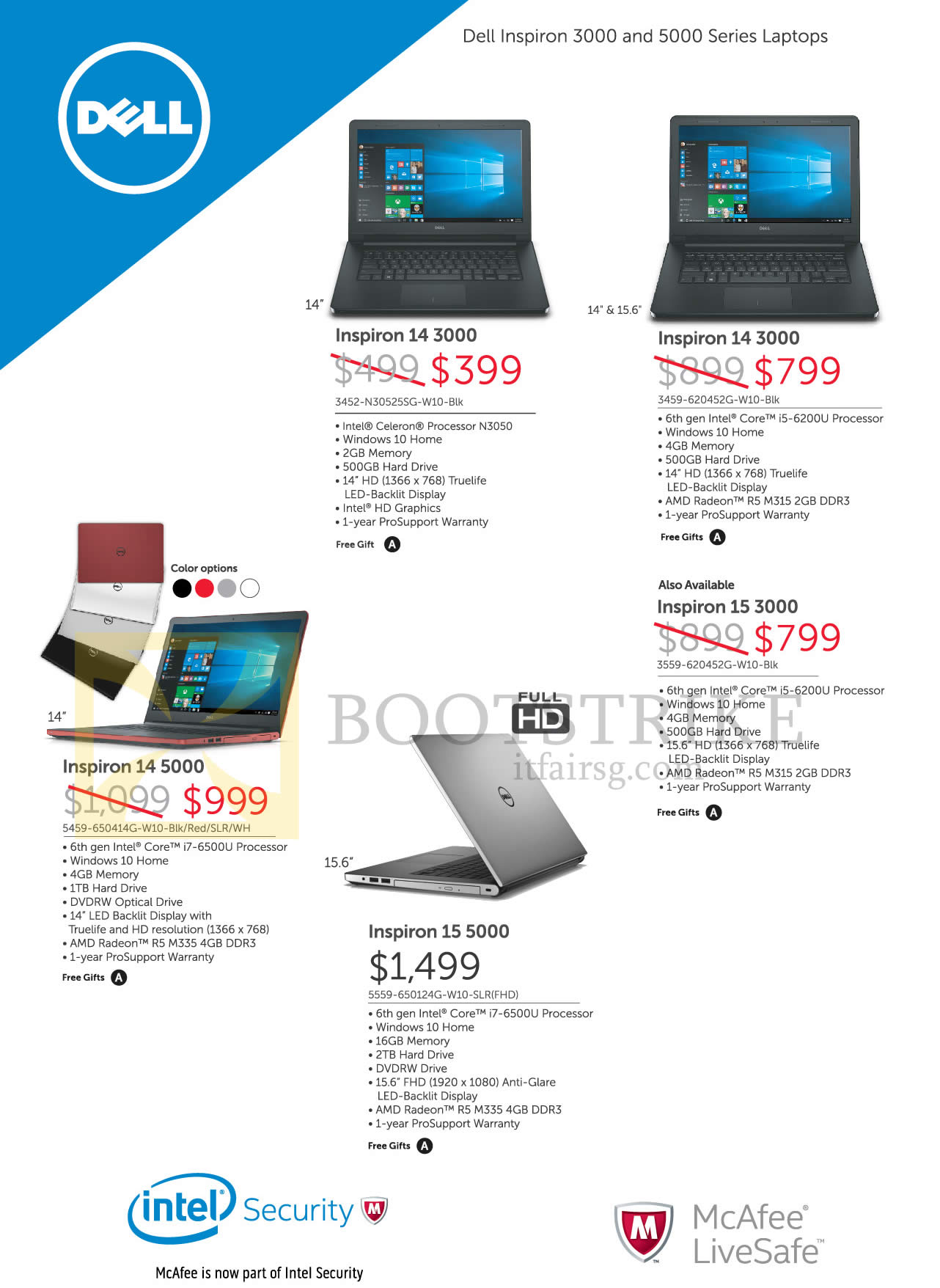 COMEX 2016 price list image brochure of Dell Notebooks Inspiron 14 3000, 14 5000, 15 3000, 15 5000 Series