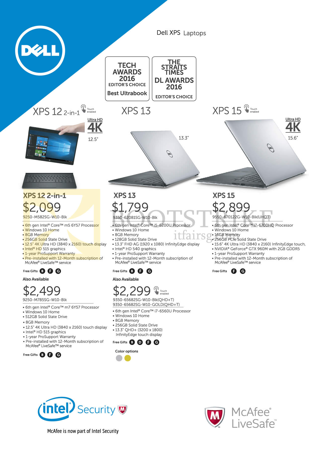 COMEX 2016 price list image brochure of Dell Notebooks XPS 12, 13, 15 Series