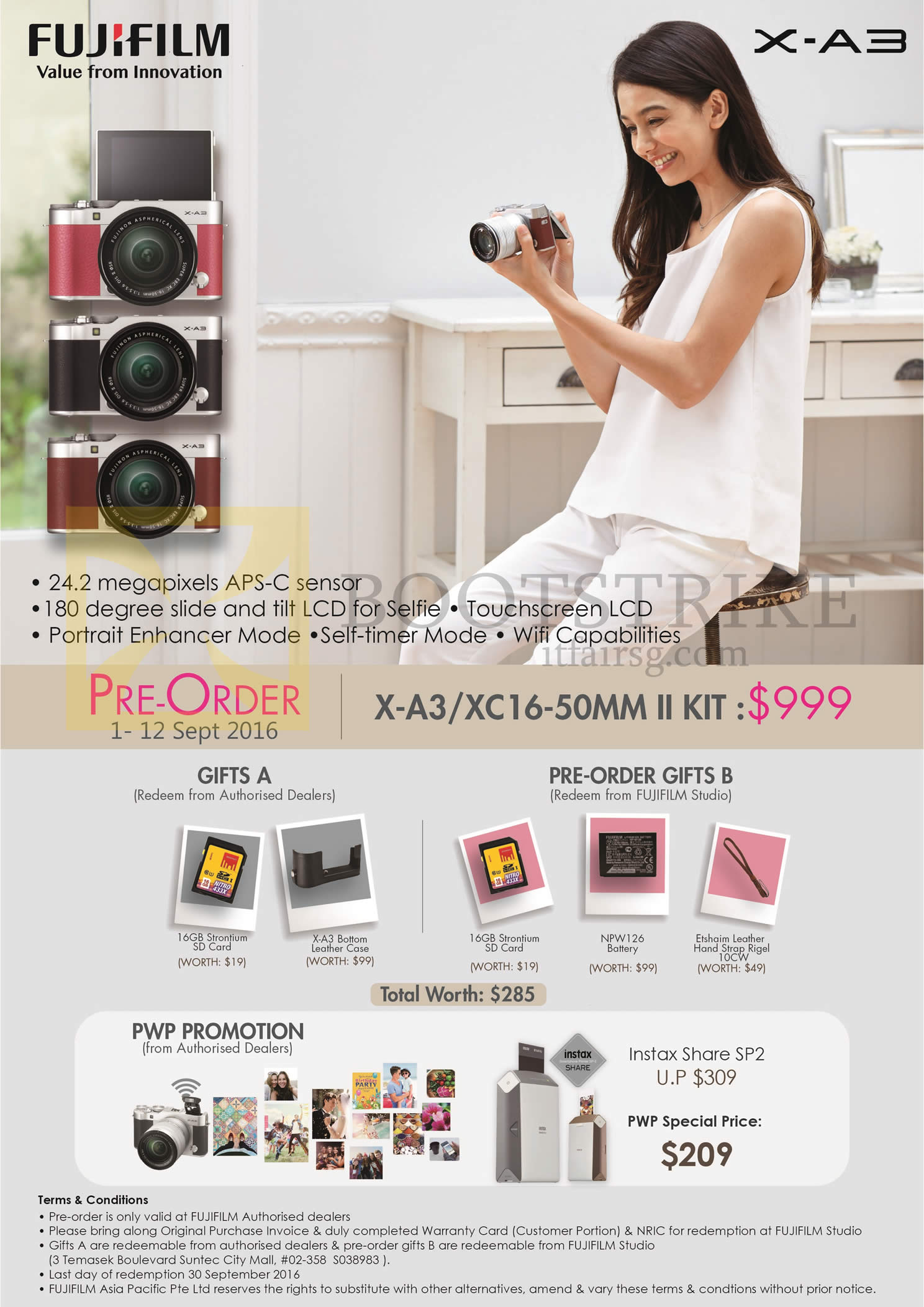 COMEX 2016 price list image brochure of Fujifilm Digital Camera X-A3 XC-16 50mm